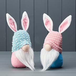 Pink and Blue Fabric Rabbit Gonk detail page